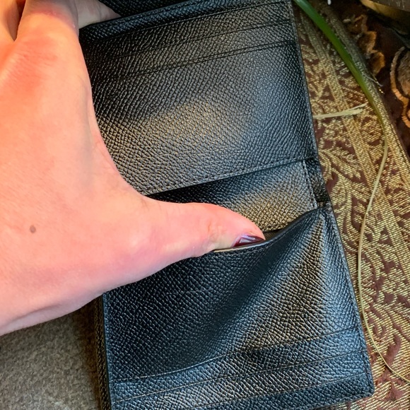 Authentic COACH 1941 Metallic gray crossgrain leather snap trifold wallet - Picture 7 of 10